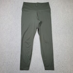 Nike DRI FIT Yoga Leggings Womens L Green High-Waisted 7/8 Gym Workout Athletic